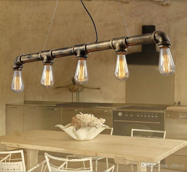 

ретро эдисон led подвесной светильник старинные железа 3/5 головки водопровод висит свет бар столовая ктв ресторан украшения
