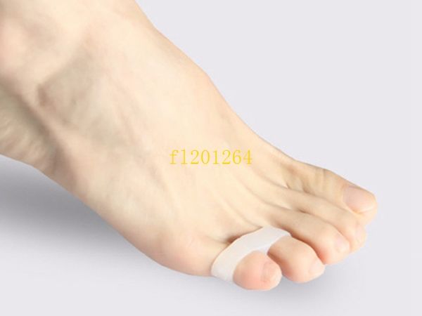 200 pçs / lote (= 100 pares) Frete Grátis silicone little toe varus separação sobreposta 2 anel órteses conjunto de cuidados com os pés