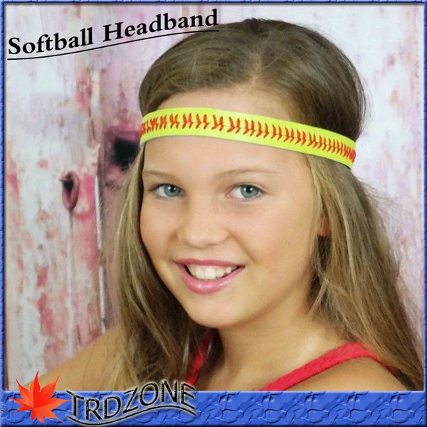 

women girl tween softball stitch sports athletic cheer dance flex headbands, Silver