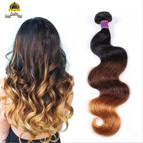 

2016 clearance sale 3 pcs ombre hair unprocessed brazilian body wave peruvian indian malaysian human hair extensions, Black
