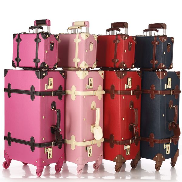 

Wholesale-LongTeng 2016 New Fashion PU Rolling Luggage 12 24 Inch Luggage Sets Suitcase Card