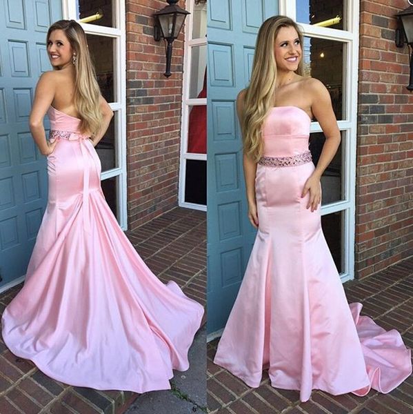 

pink prom dresses robe de soiree sweetheart women back bow beaded sequins mermaid party evening gowns 2016, Black