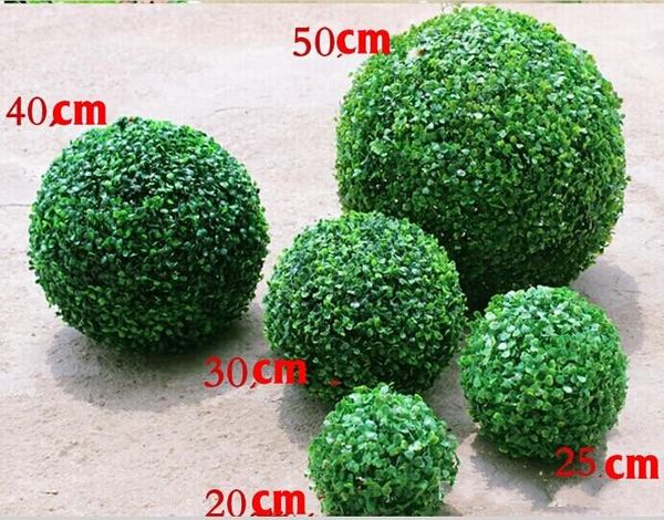 

New Arrival Artificial Plastic Silk Fabric Green Flower Grass Plant Ball For Garden Home Decor Wedding Christmas Bar Party Decoration