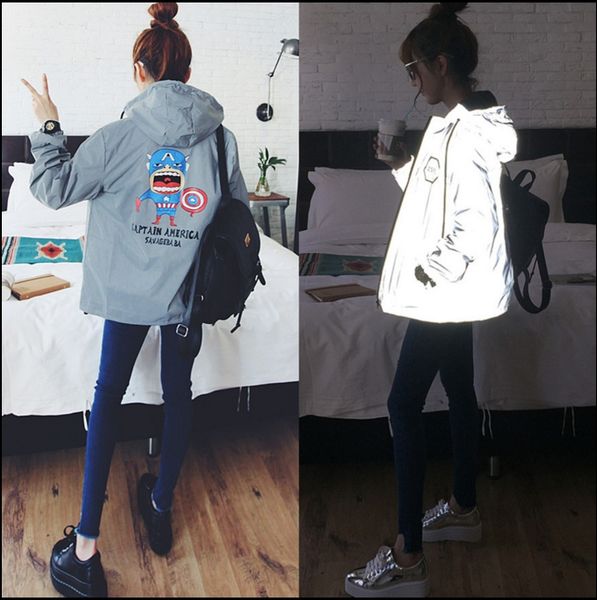 

2016 Хан издание harajuku световой одежды мультфильм печати с капюшоном бейсбол равном