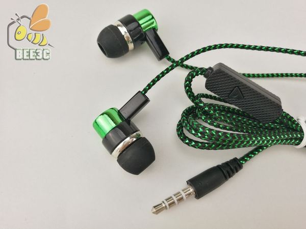 

common serpentine weave braid cable headset earphones headphone earcup direct sales by manufacturers blue green 500ps