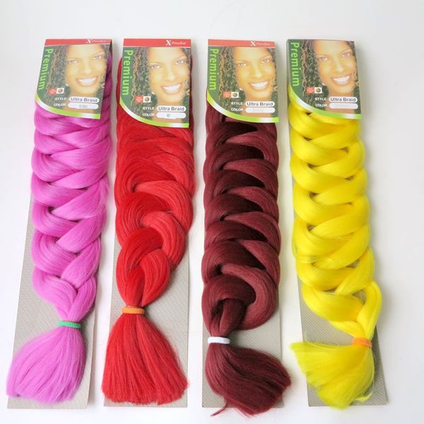 

Синтетические джамбо плетение волос 82 дюйма 165 г одноцветный ультра-коса премиум