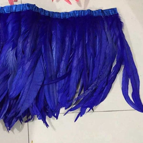

2Yards/pcs 30-35cm 12-14" Royal Blue Rooster Feather Trims Chicken Tail Feather Trims Cock Coque Feather Strung Chicken Feather Trimming