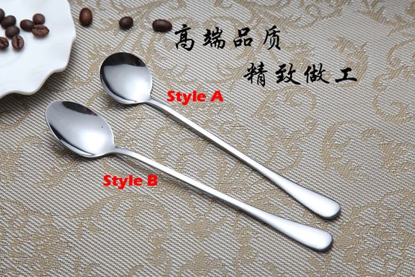 

New tainle teel long handle poon coffee latte ice cream oda undae cocktail coop hipping