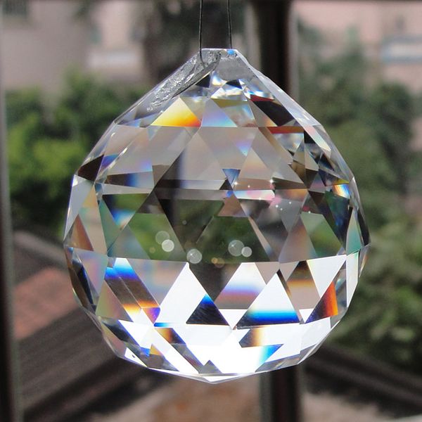 2018 New Suspensão Clear Crystal Ball Esfera Prism Pingente Espaçador Espaçador Para Casa Festa De Casamento Lâmpada De Luz Lustre Decoração