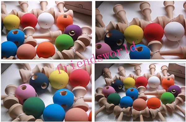Gummi-Kendama-Ball, japanisches traditionelles Holzspiel, Kinderspielzeug, Gummifarbe, Buche, 100 Stück/Menge