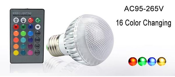 Nuovo modulo IC 16 che cambia colore 9W Globe Ball Bulb RGB LED illumina la lampada E27 B22 con telecomando