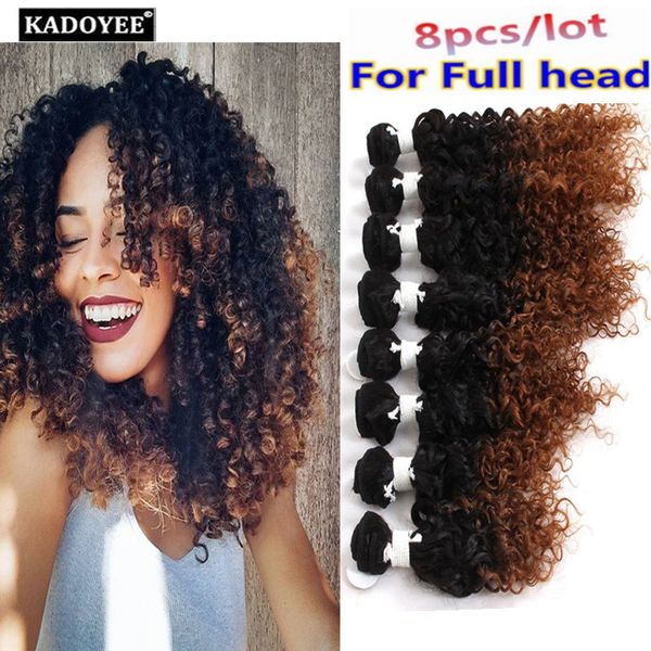 

Grade 8A brazilian hair bundles jerry curly deep curly loose wave 8pcs/lot 8-14inch ombre hair extension unprocessed human hair no tangle