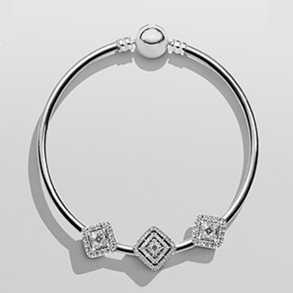 

dorapang 925 sterling silver rose gold bracelet classic buttons suits clear cz charm bead fit bracelet diy good for jewelry gift, Golden;silver