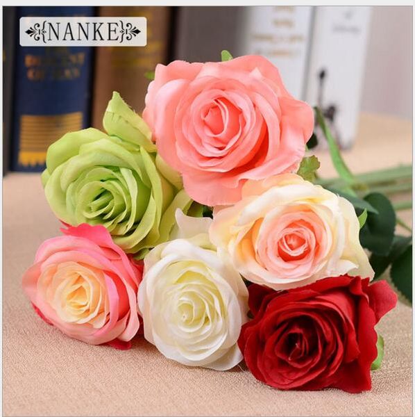 

52 * 36 см партия искусственная роза 8 цвет шелк ремесло цветы настоящее прикосновение цветы для свадьбы рождество украшения комнаты