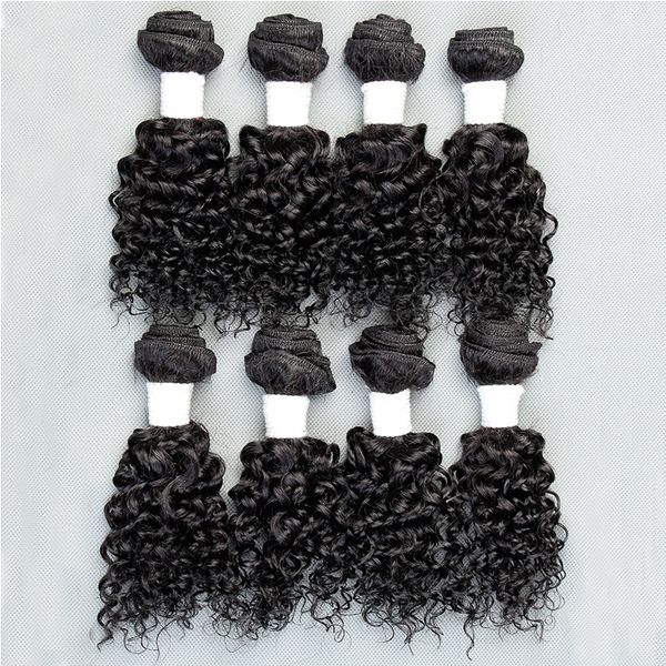 

Human Hair Wefts Kinky Curly Brazilian Hair Bundles 8pcs/lot Unprocessed Cheap Brazilian Kinky Curly Hair 8 Inch 1B 2# Factory Price