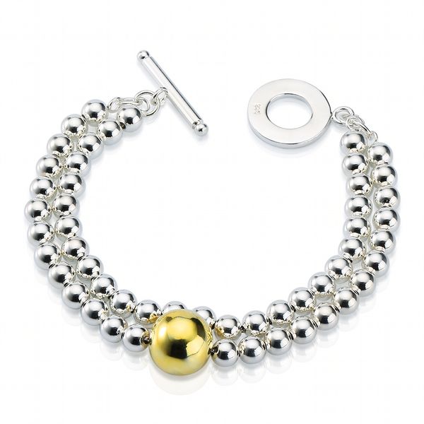 

5pcs/lot wholesale 925 sterling silver double dichroic beads bracelet silver jewelry charm bracelet, Black