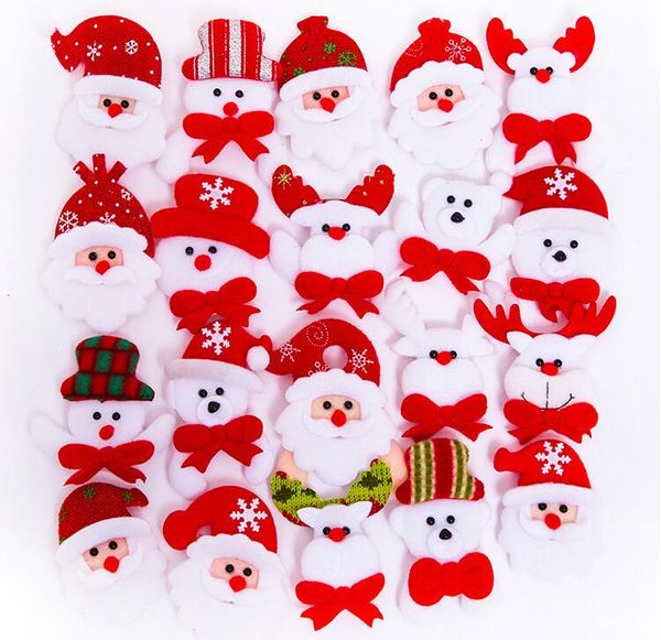 Cartoon Santa Claus LED Blinkt Leuchtende Brosche Pins Kinder Kinder Leuchten Abzeichen Spielzeug Geschenk Glow Party Liefert Weihnachten