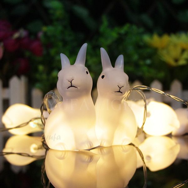 

Cute rabbit tring light lamp warm white light tring 10led battery led light home garden decoration chri tma decoration