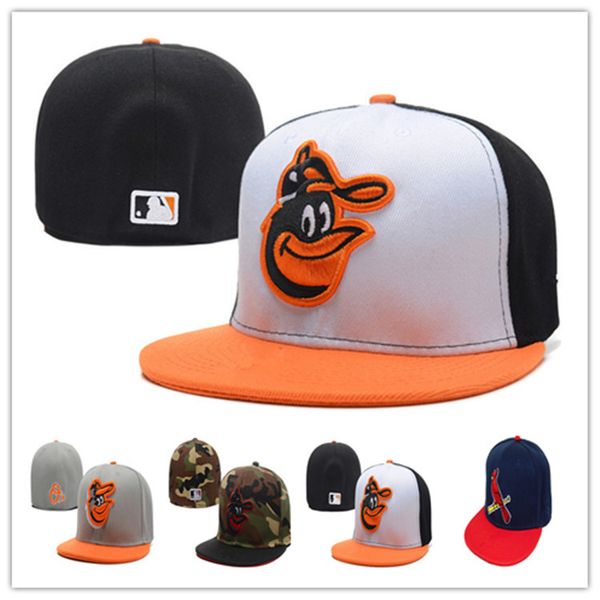 

orioles fitted hats baseball cap flat-brim hat team size baseball cap orioles classic retro fashion, Blue;gray