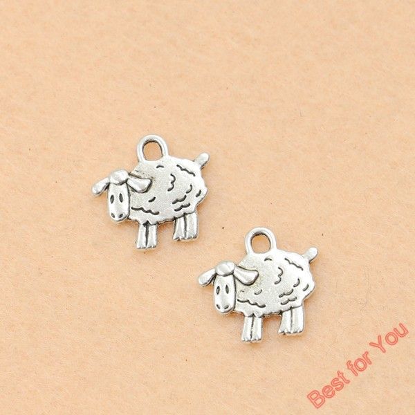 

100pcs tibetan silver tone tiny sheep aries charms fashion pendants jewelry diy jewelry findings 15x15mm jewelry making, Bronze;silver