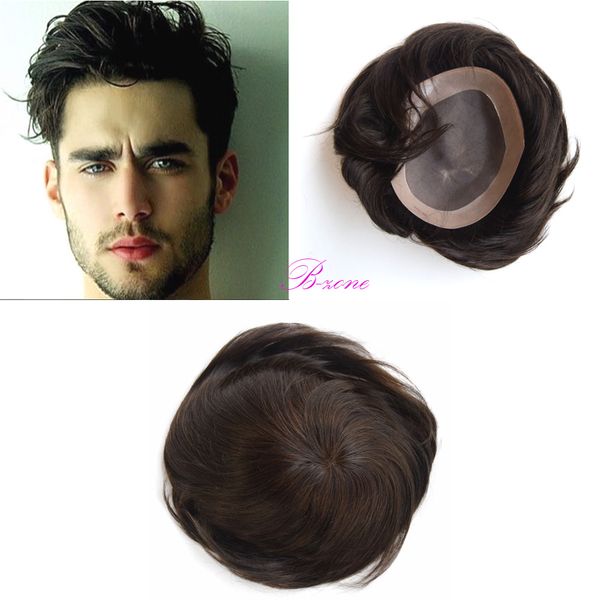 2019 Wholesale 100 Indian Human Hair Men Toupee Npu 7x9 Inch Fine