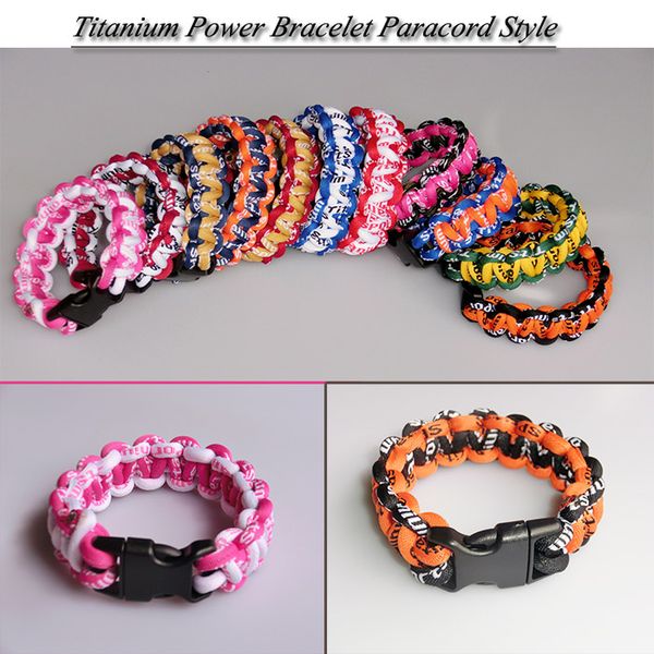 

2017 paracord style titanium bracelet, Golden;silver