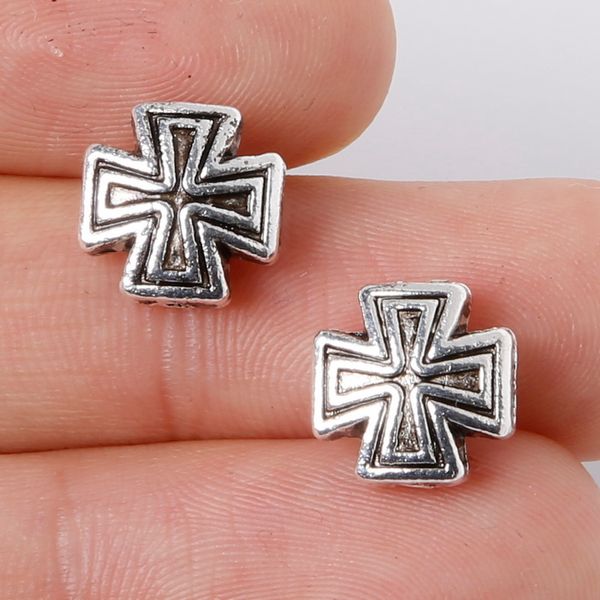

new 7pcs 10x10mm zinc alloy antique silver cross diy charms pendants jewelry making diy, Bronze;silver