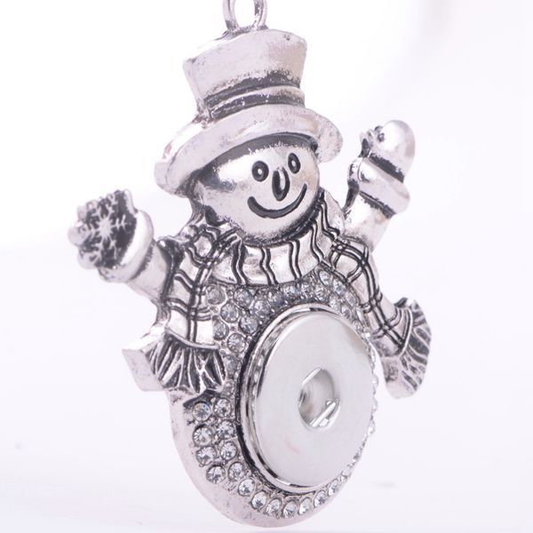 Hot Femme Cristal Bijoux Collier Pendentif fit 18 mm Noosa Snap Bouton bonhomme de neige 1