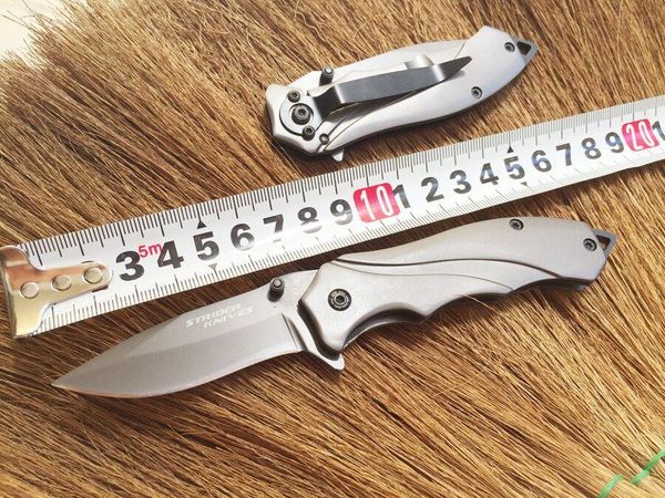 

EDC 7.5 Inch Full Steel Folder 3CR13MOV 56HRC Blade Drop Point Aluminum Handle Small Pocket Folding Knife Gift D865E