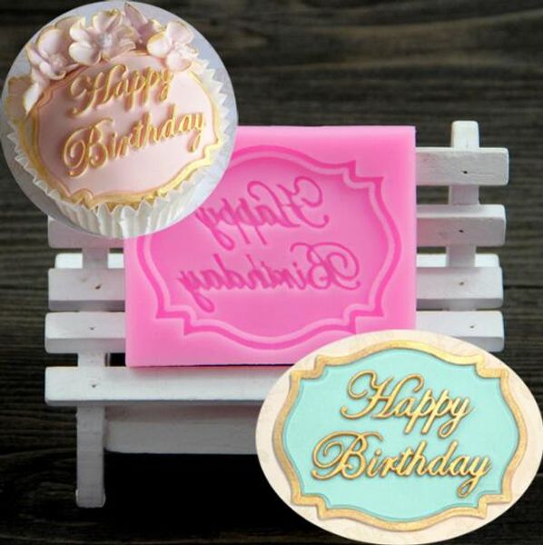 

new arrive happy birthday silicone mold chocolate fondant cake decoration kitchen tools