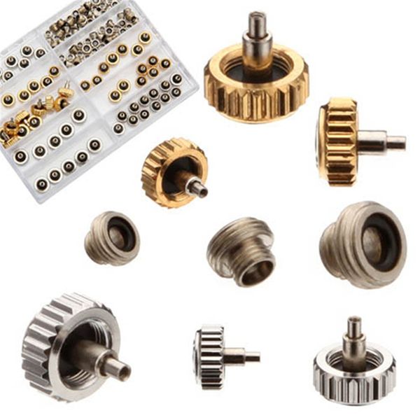 

wholesale-brand new 60pcs watch crown for copper 5.3mm 6.0mm 7.0mm silver gold repair accessories assortment parts