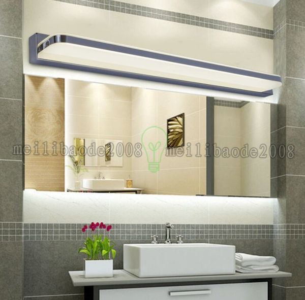 NOVITÀ 75cm 10W Lampada da specchio a led per bagno Lampada da parete in vetro impermeabile antiappannamento Breve armadio moderno in acciaio inossidabile