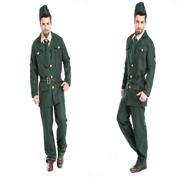 sexy army soldier costumes men halloween costumes military officer cosplay men party dress colonel uniform role