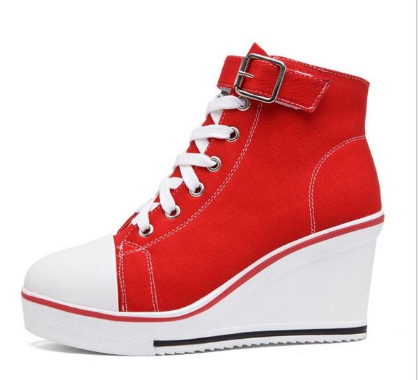 

Черный Белый Женская Обувь Платформа 2016 Скрытые Клин Сапоги Обувь Для Женщин На В