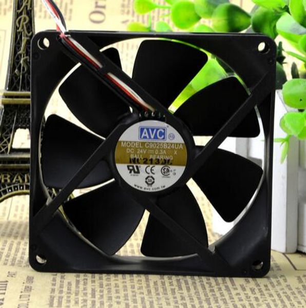 

AVC 90 * 90 * 25 24 0.3A 9CM C9025B24UA три провода инвертора корпус вентилятора охлаждения