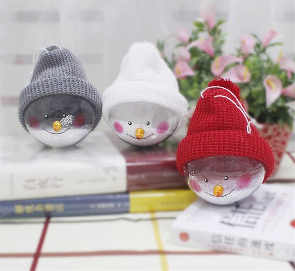 Acheter Dessin Animé Boule De Noël Ornement Avec Chapeau Pvc Laine Noël Bonhomme De Neige Balles Jouets Pour Enfants Arbre De Noël Décoration Boule