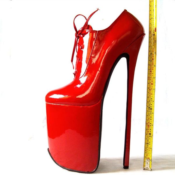 30 cm Absatzhöhe, sexy echtes Leder, runde Zehen, Stiletto-Absatz, Party-Schuhe, US-Größe 5–14, Nr. y3010