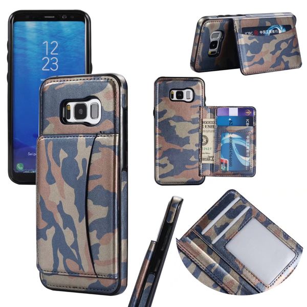 Custodia a portafoglio Samsung Galaxy S8 S8 Plus s7 s7 edge Army Cover Modello mimetico Custodia in pelle con cavalletto per Samsung J5 J7