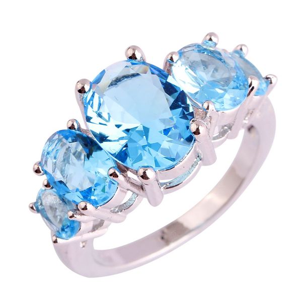 

lab lab art deco blue z gems 18k white gold plated silver ring size 6 7 8 9 10 11 12 13 wholesale party, Golden;silver