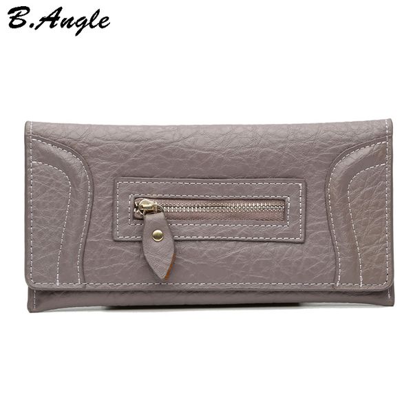 

genuine leather wallet cowhide women wallets multifunctional long design wallet zipper coin purse card holder, Red;black