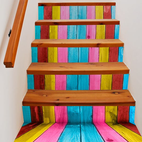 

экологичные 3d наклейки 6 шт. / компл. creative diy 3d наклейки для лестниц керамическая плитка для комнатных лестниц украшение пола наклейк