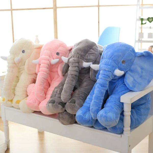 

6 color elephant pillow ins lumbar pillows long nose elephant dolls baby soft plush doll toys children sleep pillow 60*45*28cm ic707