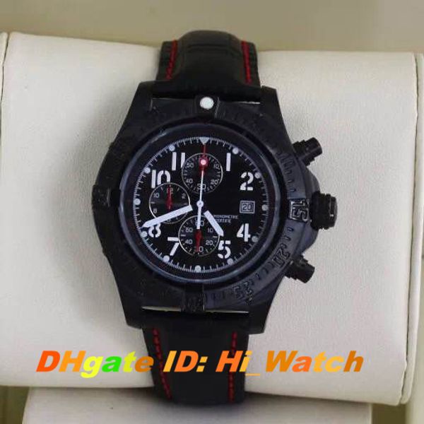

new avenger ii seawolf a1338111 black steel case black dial white big number miyota quartz chronograph mens watch rubber watches bre-a67a1, Slivery;brown
