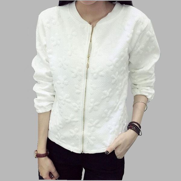 

wholesale- spring women jackets latest fashion pure color zipper long-sleeve slim big yards autumn short coat nz422, Black;brown