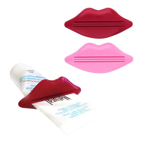 

wholesale-2pcs lip kiss bathroom tube dispenser toothpaste cream squeezer 2016 fashion bathing accessories