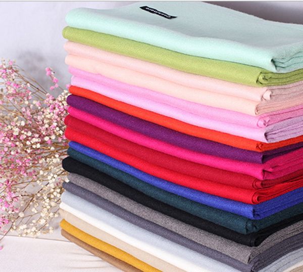 

2018 35 colors imitated pashmina cashmere solid shawl wrap women's girls ladies scarf soft fringes 200*70cm 260grams thick winter #4010, Blue;gray