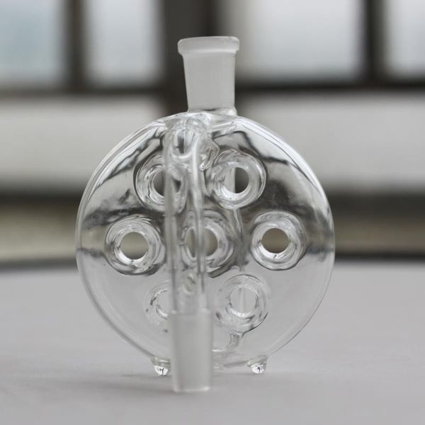 Großhandel Glas-Aschefänger Swiss Perc Ashcatcher mit Loch 14,4 mm 18,8 mm Gelenk männlich weiblich für Glasbongs Glas-Rauchzubehör