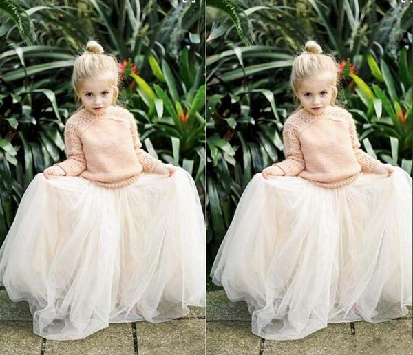 2016 Adorável Bebê Meninas Tulle Saias Princesa Branca Tutu vestido de Baile Flor Menina Vestidos de Festa Para Saia de Casamento Crianças Baratos Saias Longas