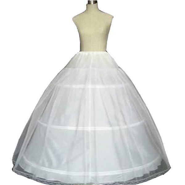 

горячая продажа бальное платье 3 обручи белый свадебный юбка с кружевной край свадебный кринолин 2016 q05, White