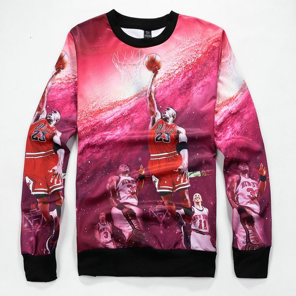 

fashion 3d men sweatshirts sports hoody three-dimensional printing men's long-sleeved sweater michael dunk, Black